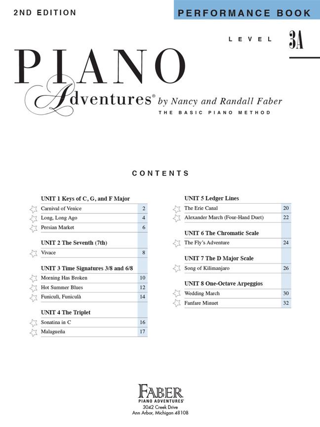 Piano Adventures Level 3A - Performance Book  - 2nd Edition - škola hry na klavír