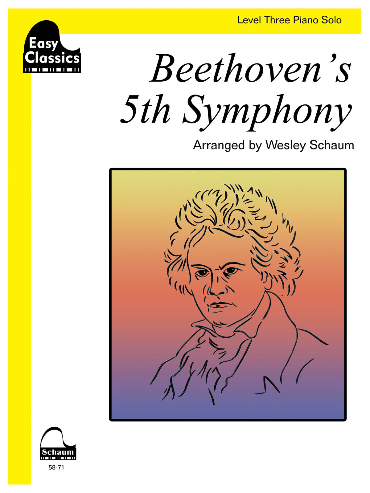 Beethoven's 5th Symphony - Schaum Level Three Easy Classics Piano Solo - sólo klavír