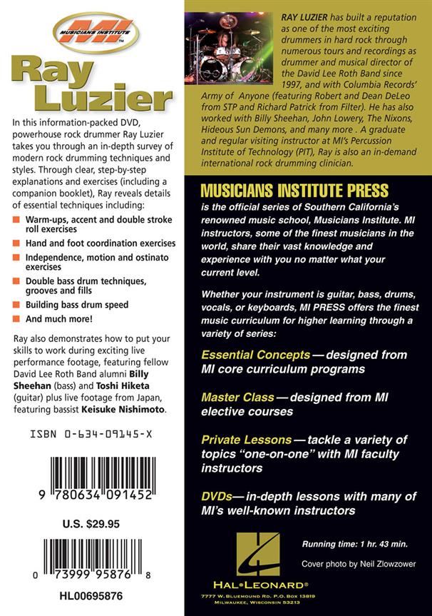Ray Luzier - Double Bass Drum Techniques, Hand & Foot Coordination, Drum Fills and Warm-Up Exercises - pro bicí