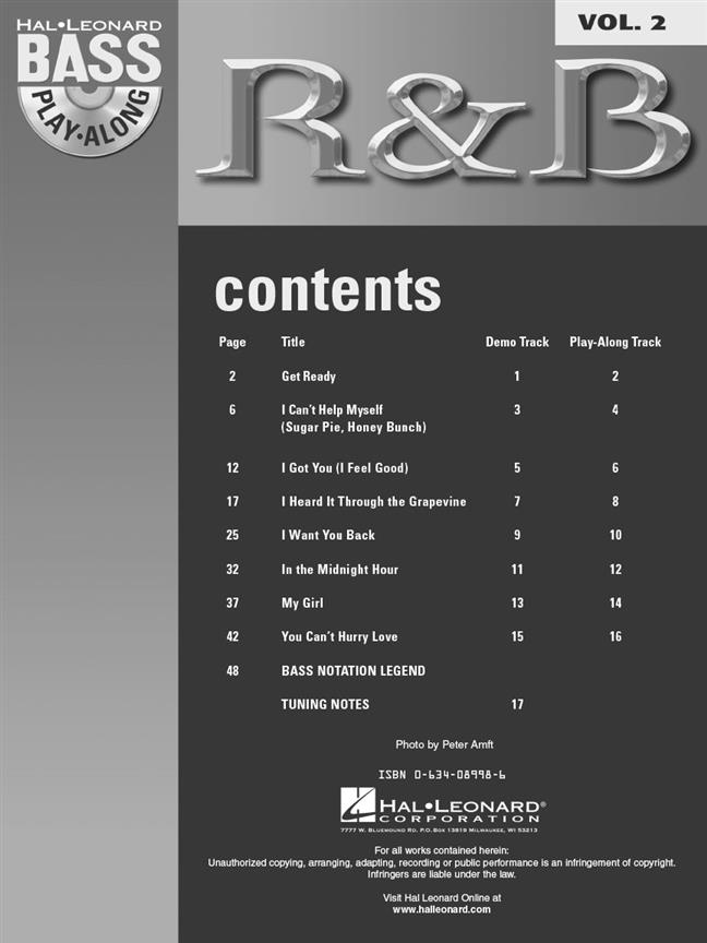 R&B  - Bass Play-Along Volume 2 - noty pro baskytaru