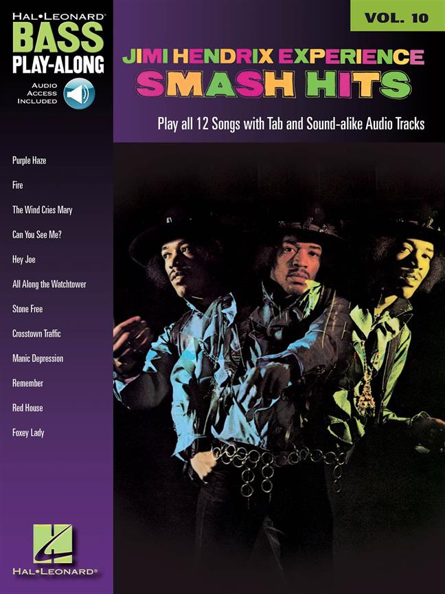 Jimi Hendrix Experience: Smash Hits - Bass Play-Along Volume 10 - noty pro baskytaru