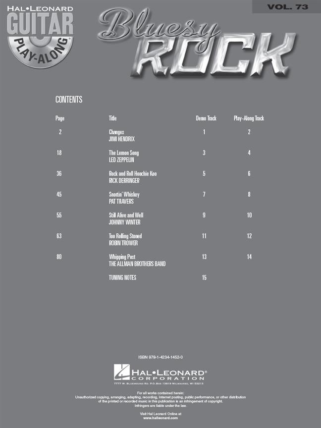 Bluesy Rock  - Guitar Play-Along Volume 73 