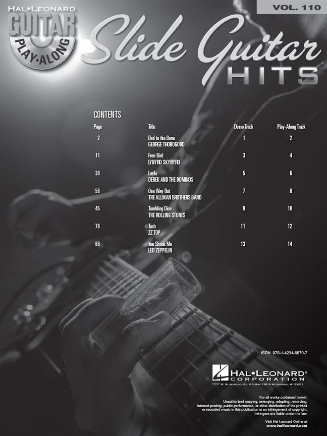 Slide Guitar Hits - Guitar Play-Along Volume 110