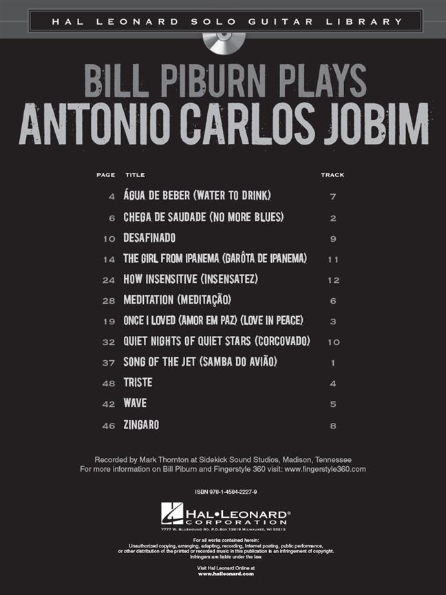 Bill Piburn Plays Antonio Carlos Jobim - Solo Guitar Library - noty na kytaru
