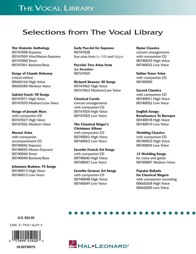 75 Songs - Low Voice - noty pro zpěv