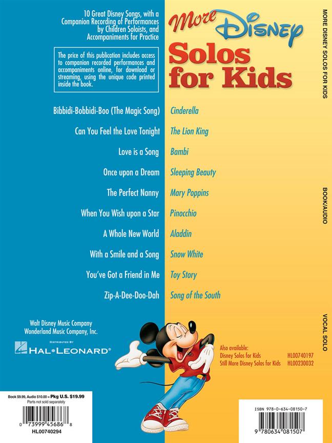 More Disney Solos for Kids - písně pro děti s doprovodem klavíru