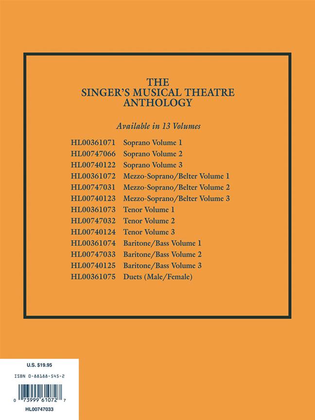 The Singer's Musical Theatre Anthology - Volume 2 - písně pro hlas Bariton