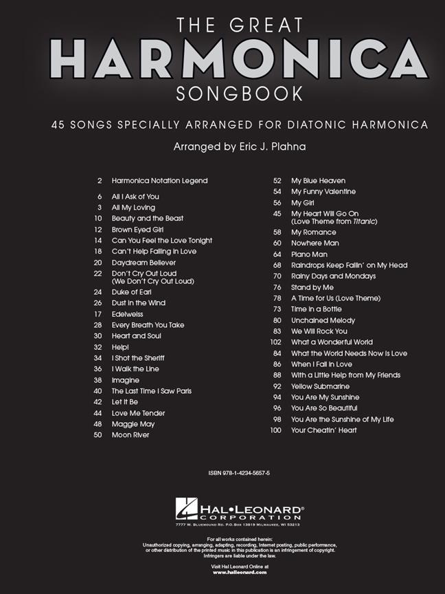 The Great Harmonica Songbook - noty na foukací harmoniku