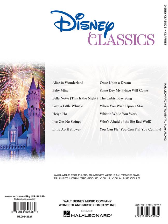 Disney Classics - Clarinet - Instrumental Play-Along - noty na klarinet