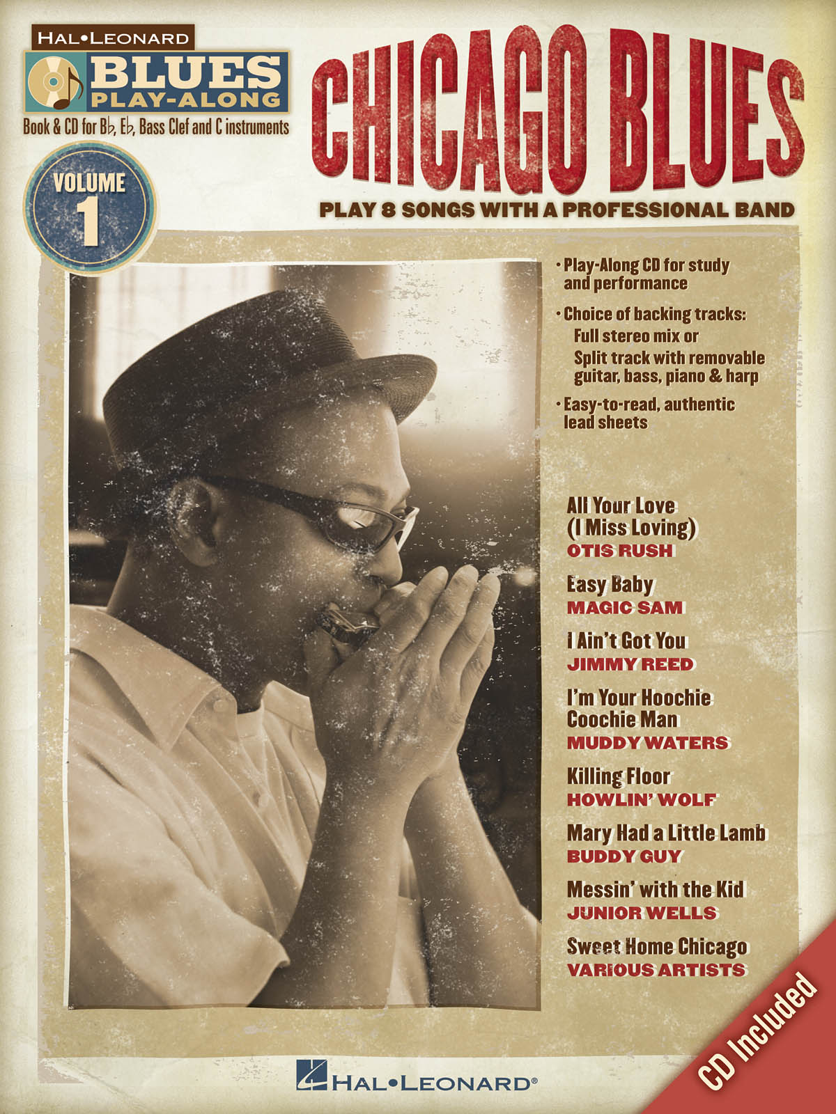 Chicago Blues - melodie s akordy pro nástroje v ladění C