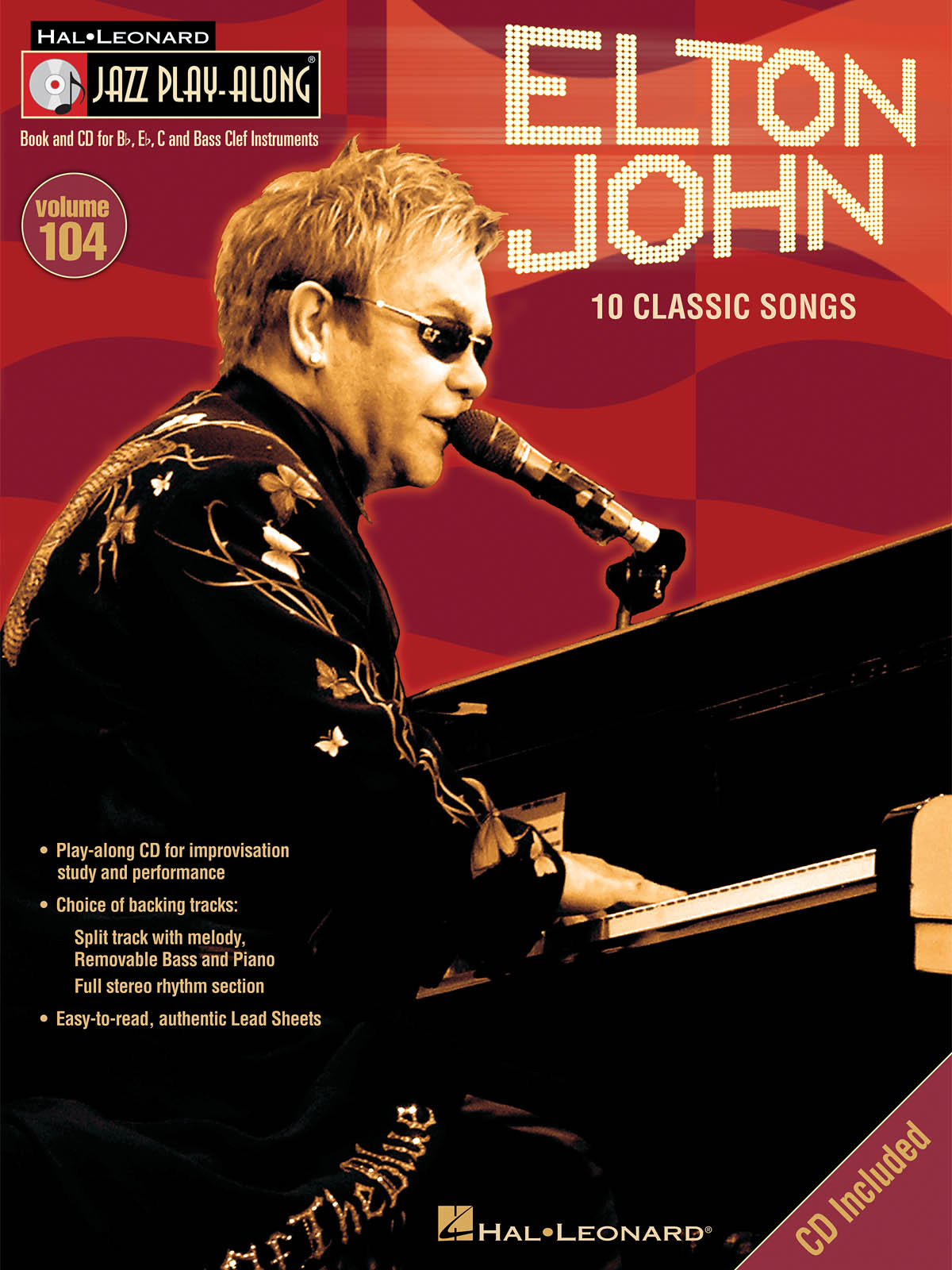 Elton John - Jazz Play-Along Volume 104 - melodie s akordy pro nástroje v ladění C