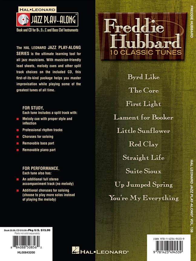 Jazz Play-Along Volume 138 Freddie Hubbard All Inst Book/Cd