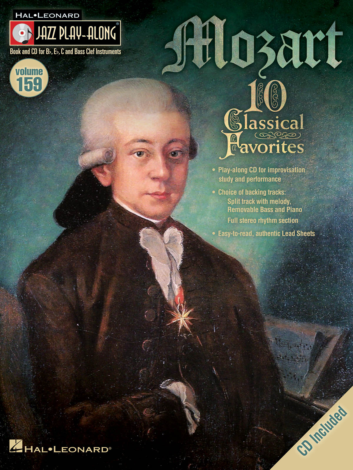 Mozart - Jazz Play-Along Volume 159  - melodie s akordy pro nástroje v ladění C