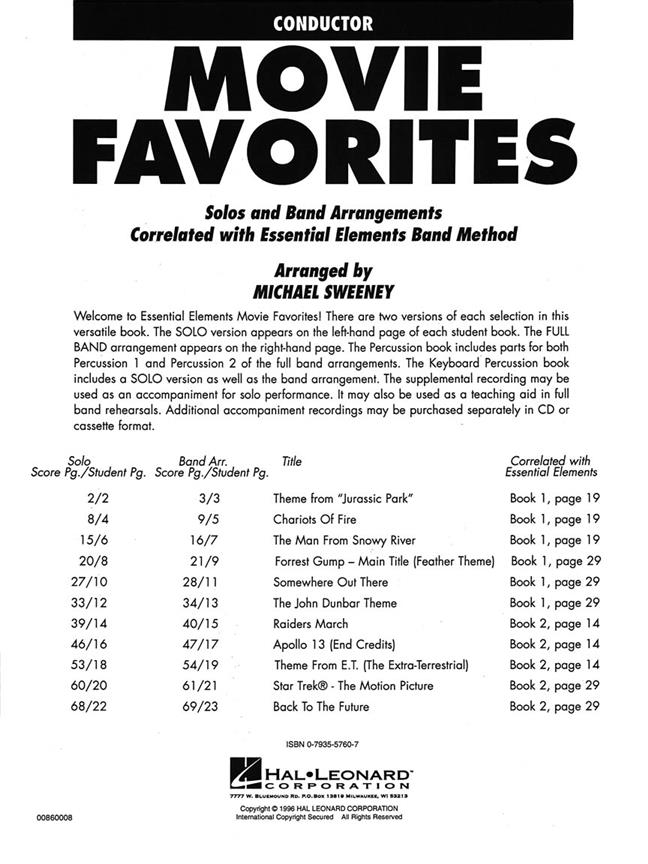Essential Elements - Movie Favorites (Conductor) - Conductor + CD - noty pro orchestr