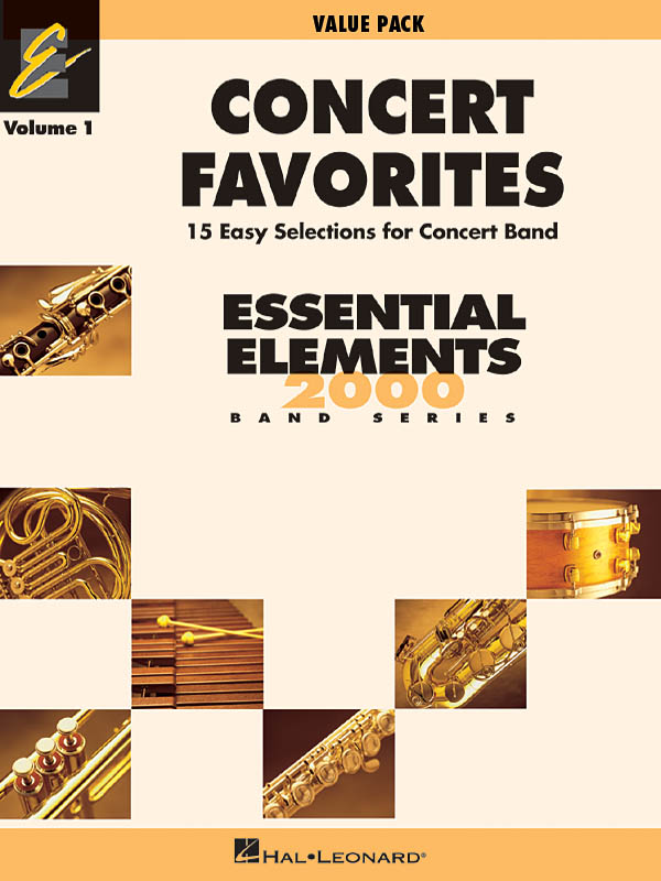 Concert Favorites Vol. 1 - Value Pak - 37 Part Books with Conductor Score and CD - noty pro orchestr