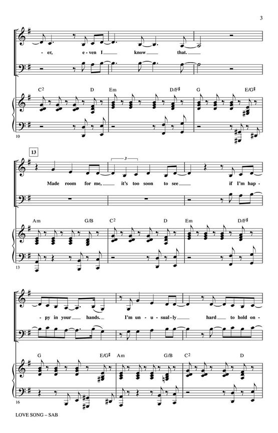 Love Song - pro sbor SAB a klavír