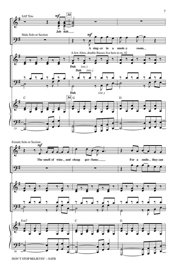 Don't stop Believin' noty pro sbor SATB a klavír