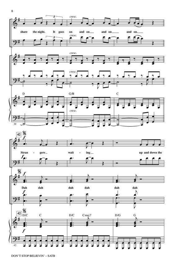 Don't stop Believin' noty pro sbor SATB a klavír