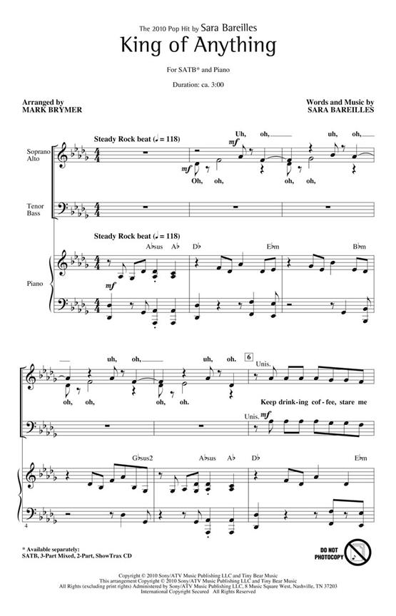 King of Anything - pro sbor SATB