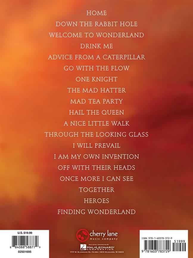Wonderland - kniha pro klavír, zpěv a kytaru
