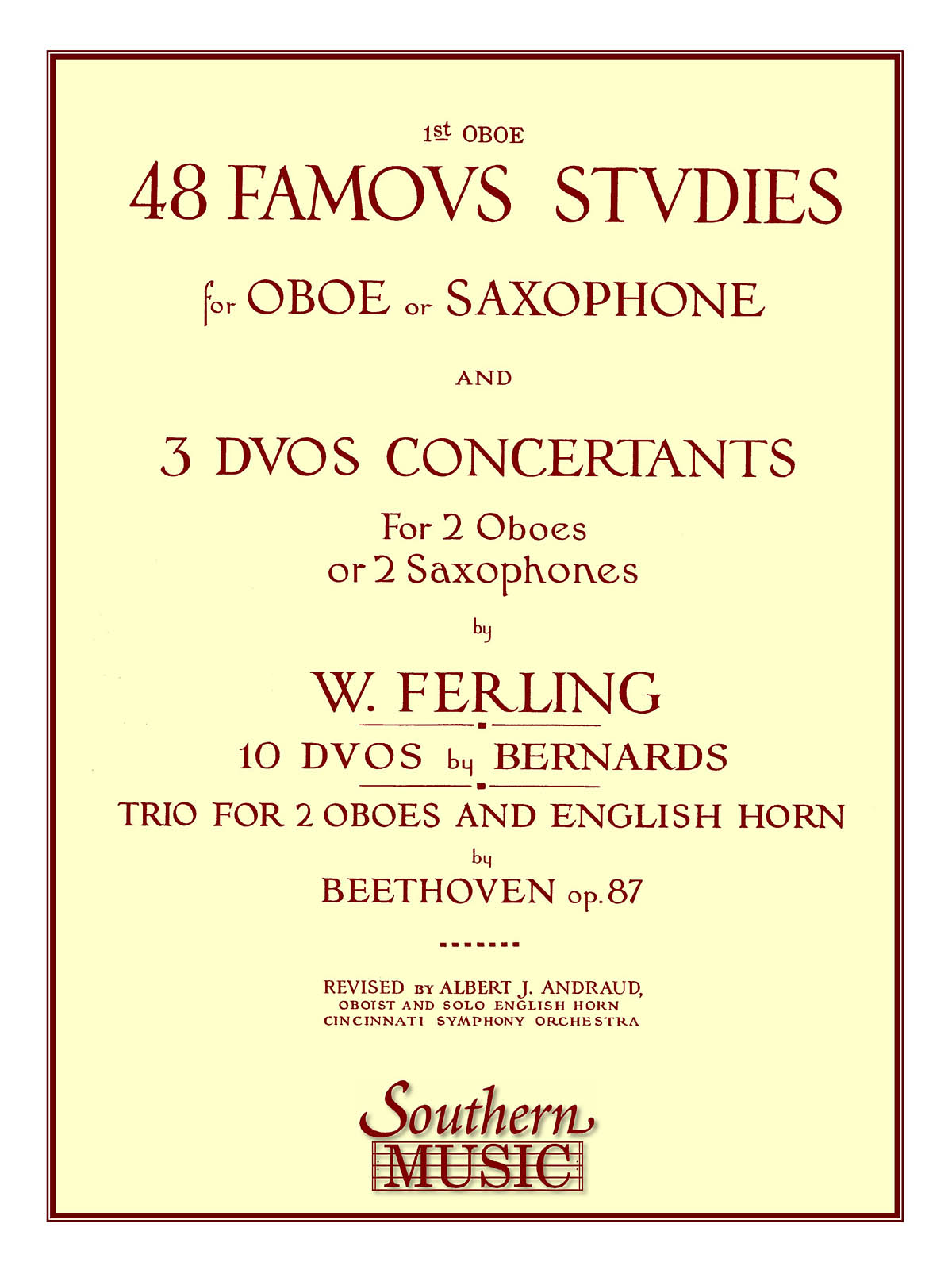 48 Famous Studies, (1st and 3rd Part) - for Oboe and Saxophone - pro hoboj