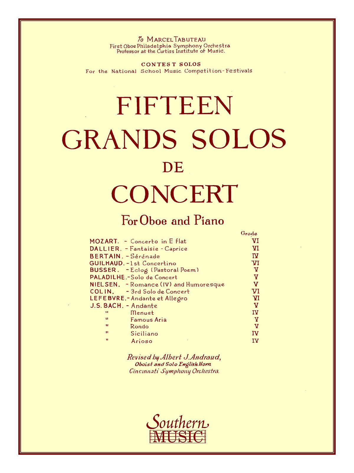 15 Grands Solos De Concert - pro hoboj