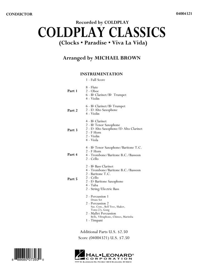 Coldplay Classics - noty pro orchestr