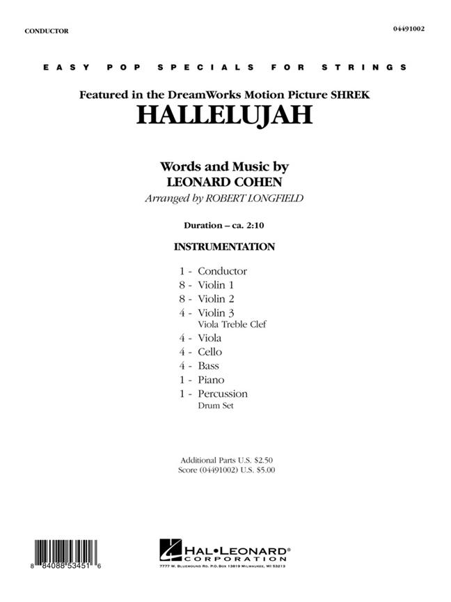 Hallelujah - HL Pop Specials for Strings - pro smyčcový orchestr