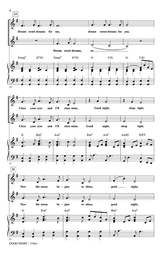 Good Night - The Beatles - noty pro sbor 2-Part Choir a klavír