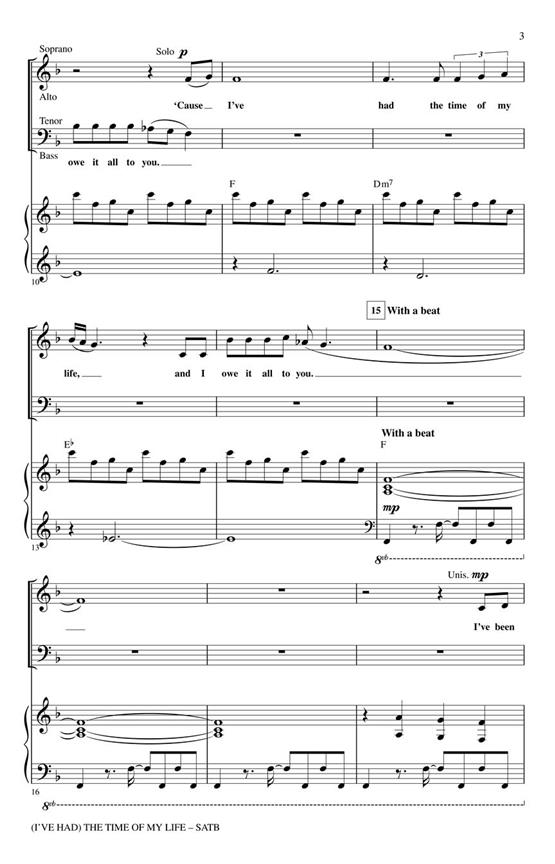 (I've had)The Time of my Life noty pro sbor SATB a klavír
