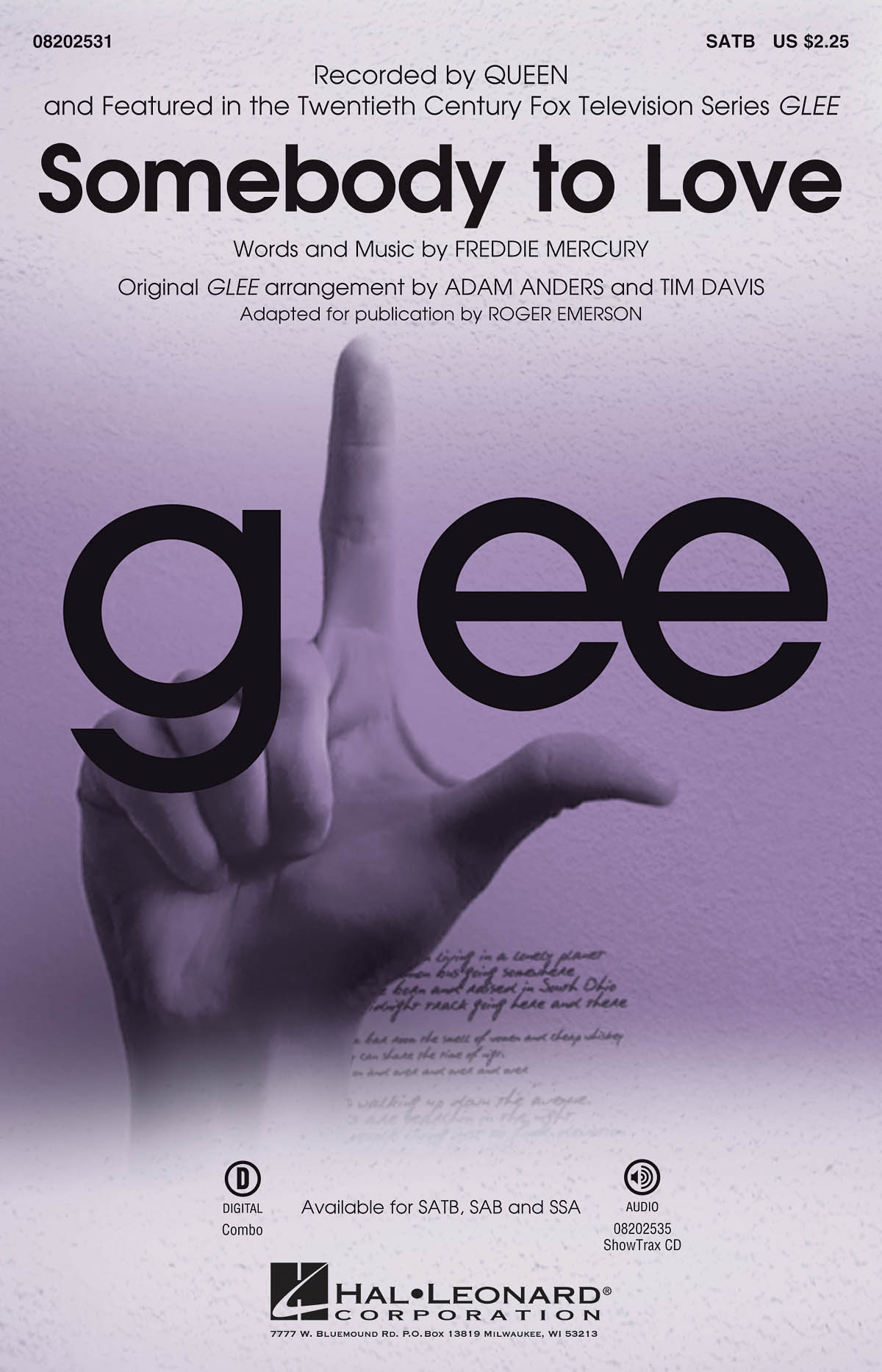 Somebody To Love - From GLEE (Freddie Mercury) noty pro sbor SATB