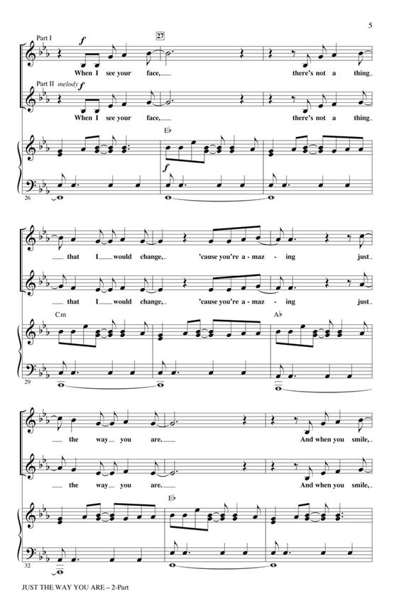 Just the Way You Are - featured in Glee - pro sbor 2-Part