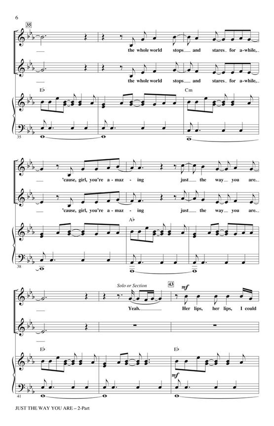 Just the Way You Are - featured in Glee - pro sbor 2-Part
