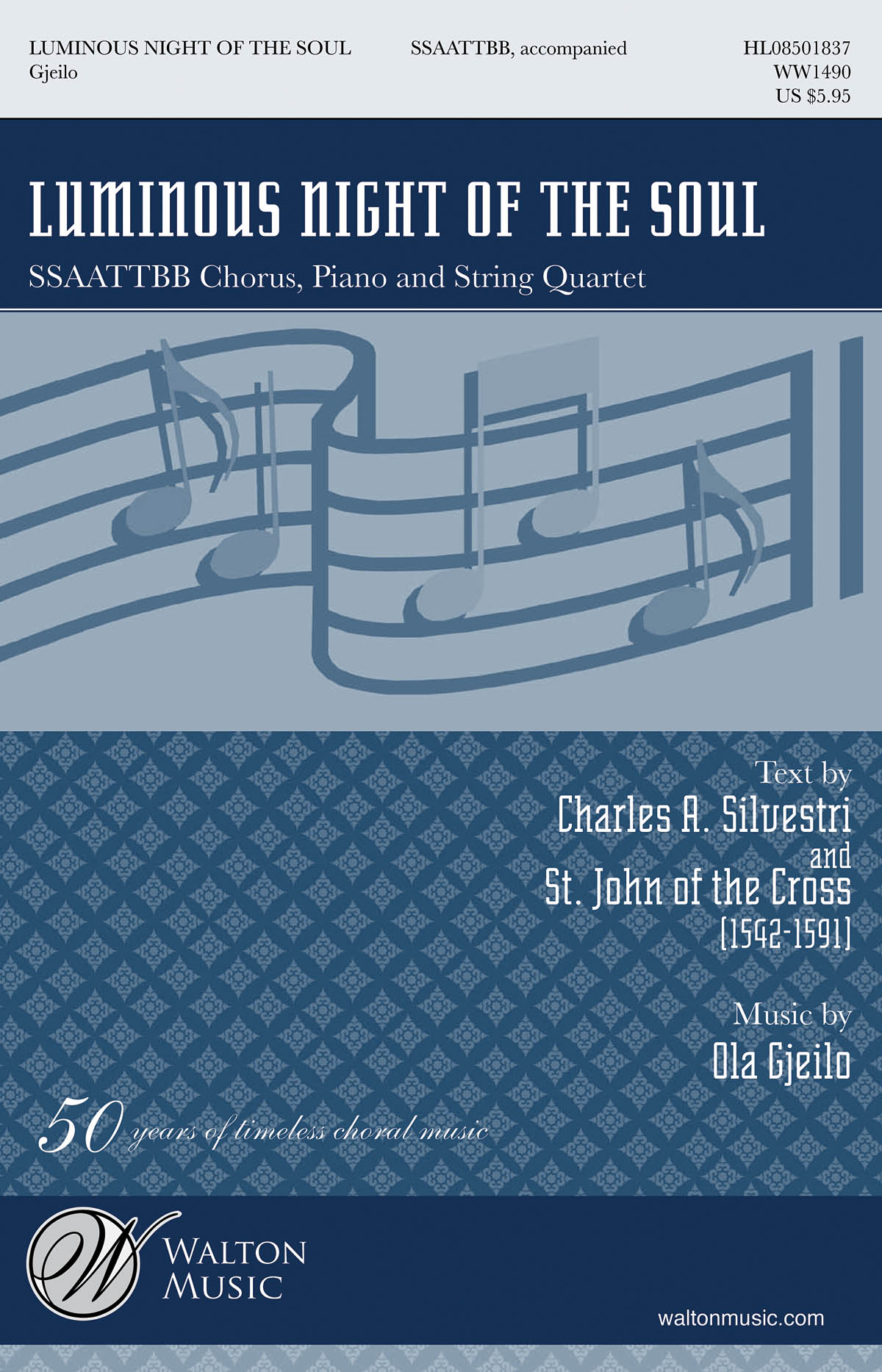 Luminous Night of the Soul - SSAATTBB, Piano, String Quartet - noty pro sbor SSAATTBB, klavír a smyčcový kvartet