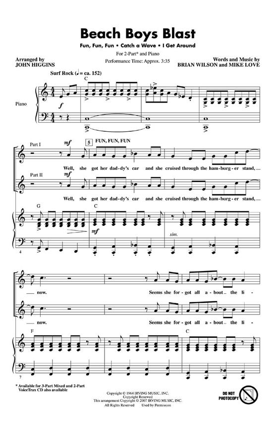 Beach Boys Blast - Medley - pro sbor 2-Part
