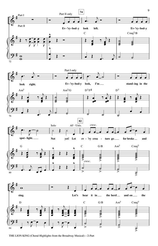 The Lion King - (Choral Highlights from the Broadway Musical) Discovery Level 2 - pro sbor 2-Part