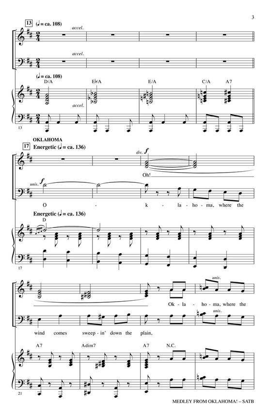 Oklahoma (Medley) noty pro sbor SATB