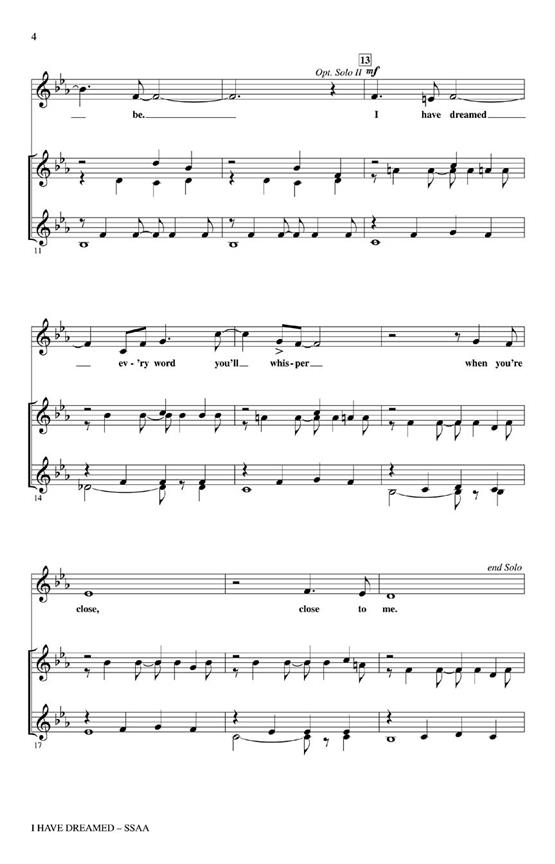 I Have Dreamed (The King And I) (SSAA) noty pro sbor SSAA