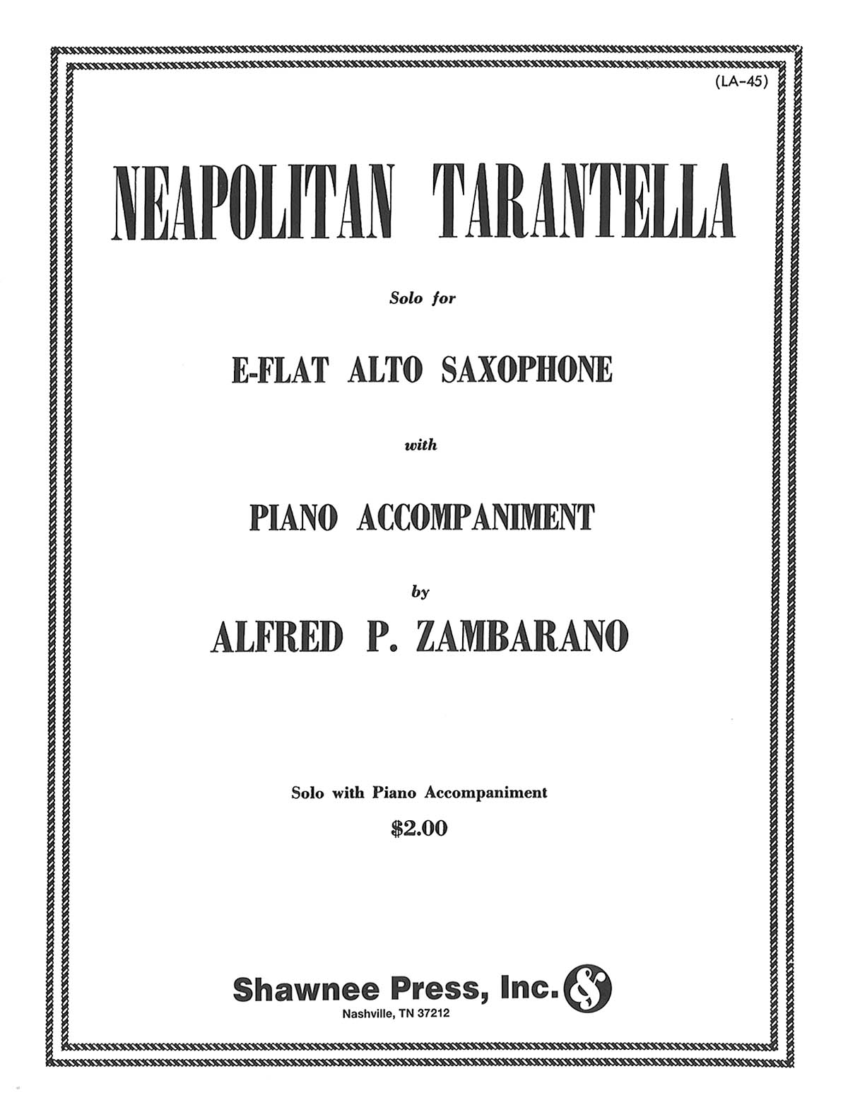 Neopolitan Tarrantella Alto Saxophone/Piano - altový saxofon a klavír