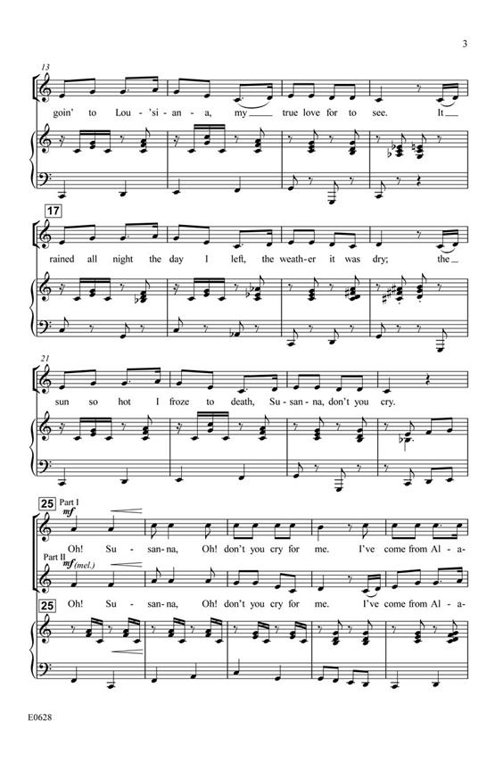 Oh! Susanna - pro sbor 2-Part a klavír