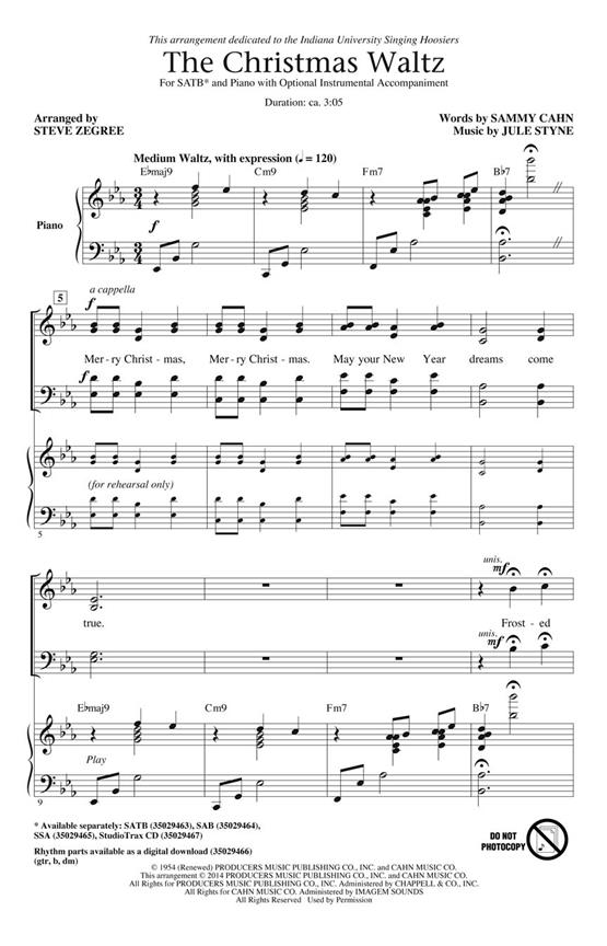 The Christmas Waltz - pro sbor SATB