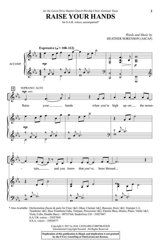 Raise Your Hands - pro sbor SATB