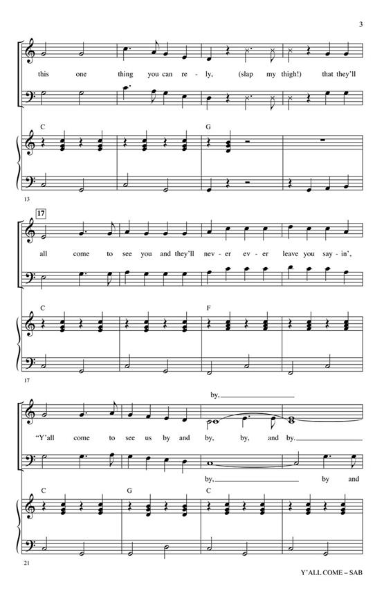 Y'All Come - pro sbor SATB