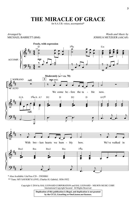 The Miracle of Grace - pro sbor SATB