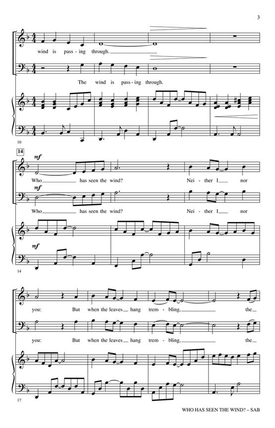 Who Has Seen the Wind? - pro sbor SATB