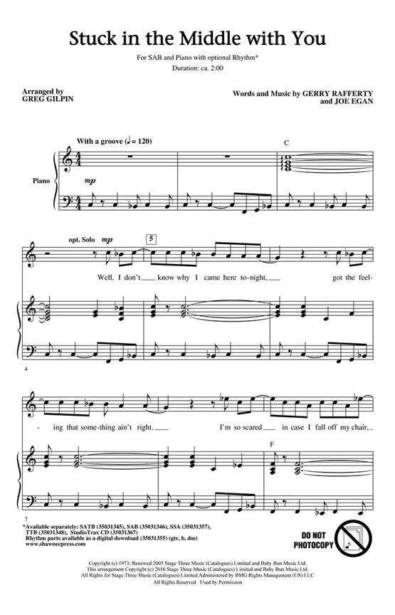 Stuck in the Middle with You - pro sbor SATB