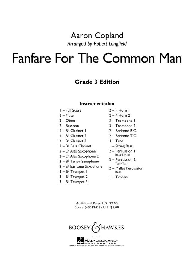 Fanfare For The Common Man (Arr. Robert Longfield) - pro koncertní orchestr