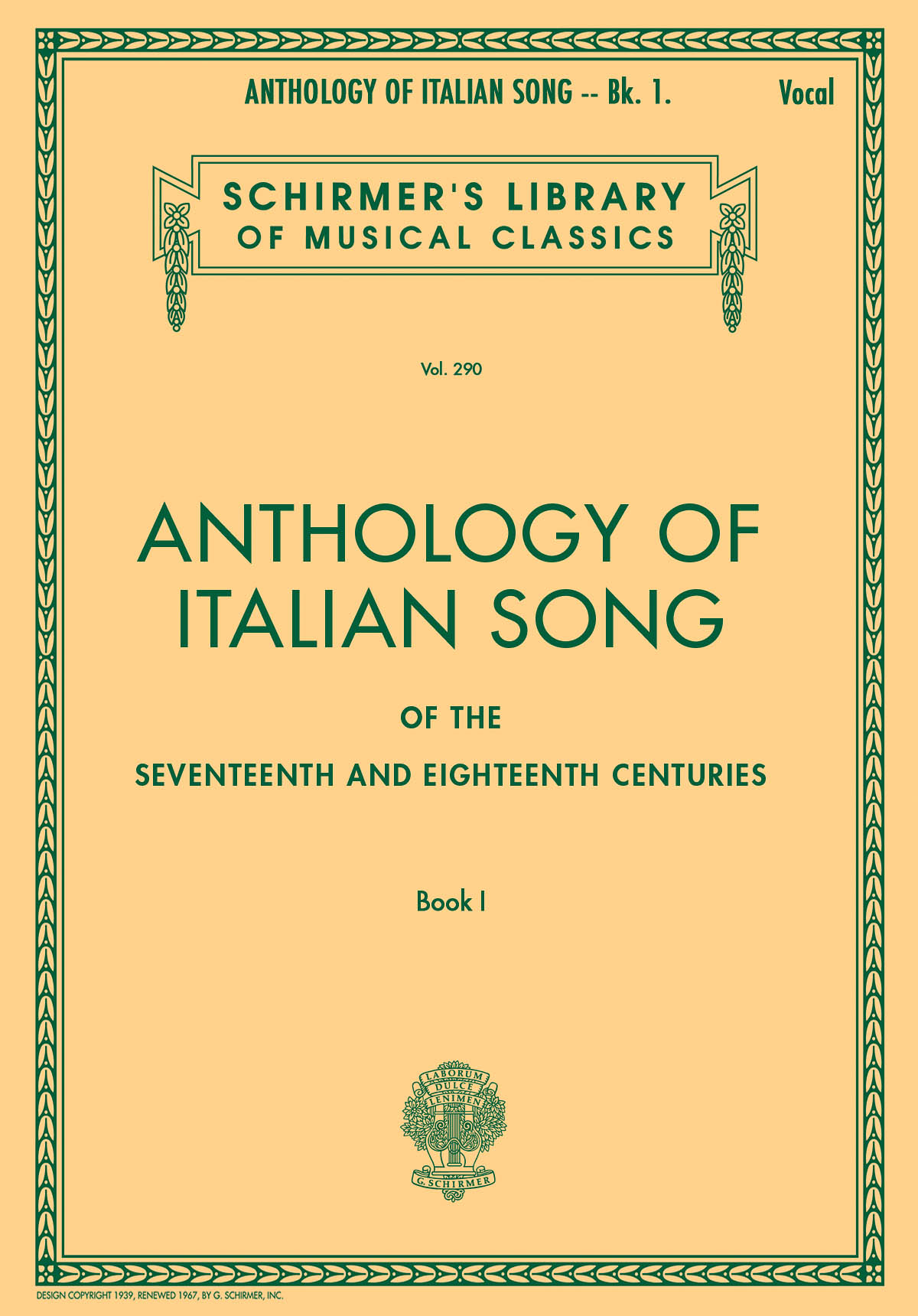 Anthology of Italian Song of the 17th-18th Cent. - Book I - zpěv a klavír