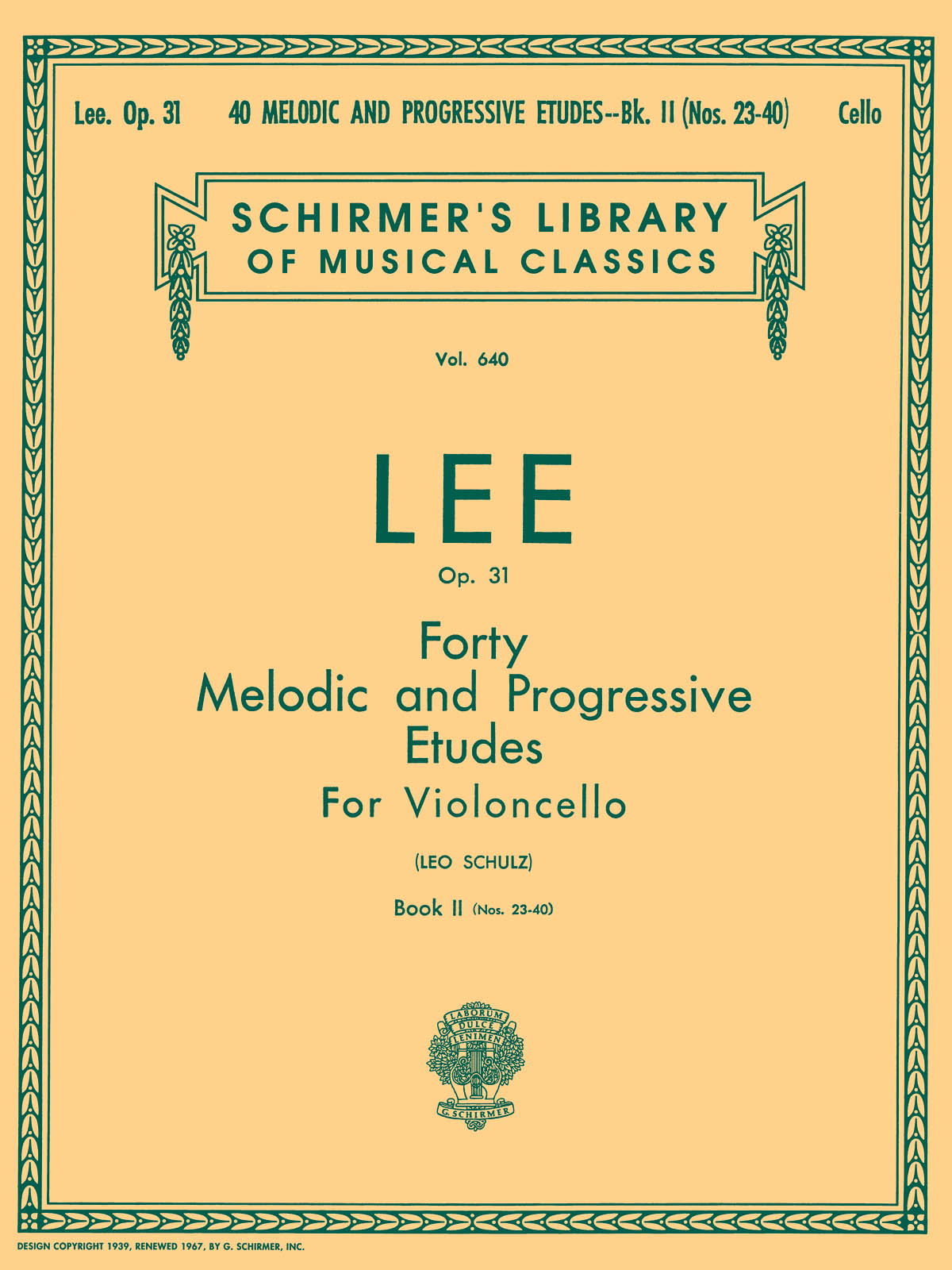 40 Melodic and Progressive Etudes, Op. 31 - Book 2 - 40 etud pro violoncello