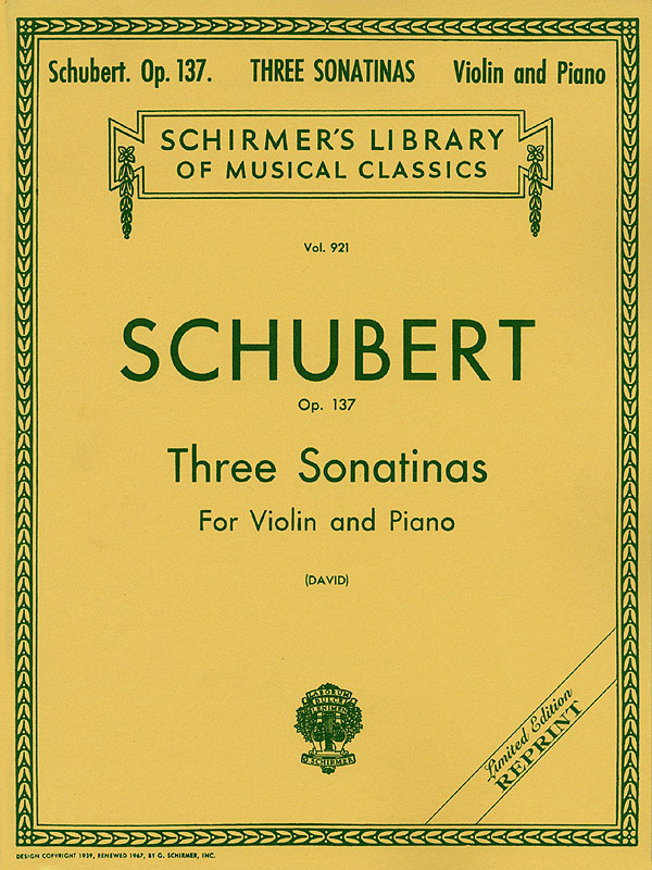 Three Sonatinas For Violin And Piano Op.137 - housle a klavír